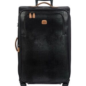 Bric's Black MySafari Croc-Embossed with Tan Trim 25” luggage - like new